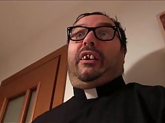 Fat priest likes to watch horny couples while they are having sex, just for fun
