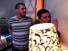 Dark haired woman in red dress, Monique Alexander is having the best sex in her life