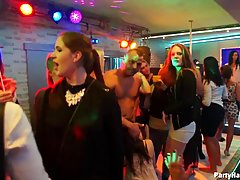 Horny girls and guys are partying like crazy and enjoying while having group sex all night long