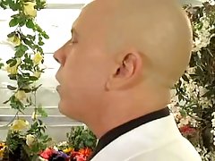 Shyla Stylez is masked as Poison Ivy and seducing a guy with a huge dick