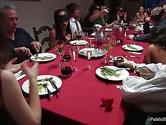 Kinky girl was invited to a dinner party, because everyone wanted to have fun with her