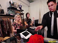 Naomi Woods is often having sex with her taylor during fitting sessions in his studio