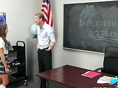 Dirty minded teen, Cassidy Klein got fucked hard, by her professor, in front of the black board