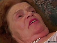 Blonde granny is sucking dicks like a pro and expecting a good fuck in return