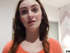 Adorable teen with hairy pussy is fucking a guy she is secretly in love with