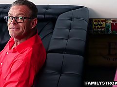 Hot step mom and her step son are having sex, while her partner is waiting for her