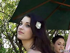 Adorable girls were using some huge sex toys while they were having fun with each other