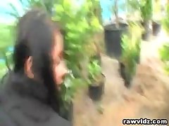 Horny brunette got fucked in the ass in a local forest, in the middle of the day