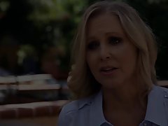 Sexy woman is making love with a petite blonde, while her boyfriend is waiting for her