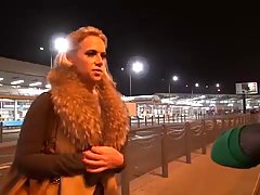 Blonde milf needed a ride from the airport, but in return she had to get fucked