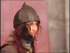 Beautiful Rita Faltoyano is giving a brilliant blowjob to a gladiator before the start of the fight