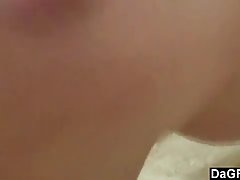 An amateur babe got fucked in front of the camera and was very happy because of it