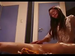 Dark haired girl with glasses is giving a dick massage to her boyfriend almost every day