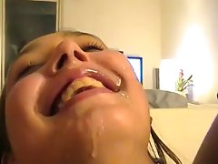 Hot girl loves sucking handsome guy’s dick while another guy drills her ass at the same time 