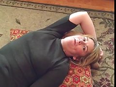 Blonde woman is having sex although her husband is not at home all day long