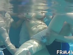 Hot Asian chick likes to suck dick next to the swimming pool and to get fingerfucked